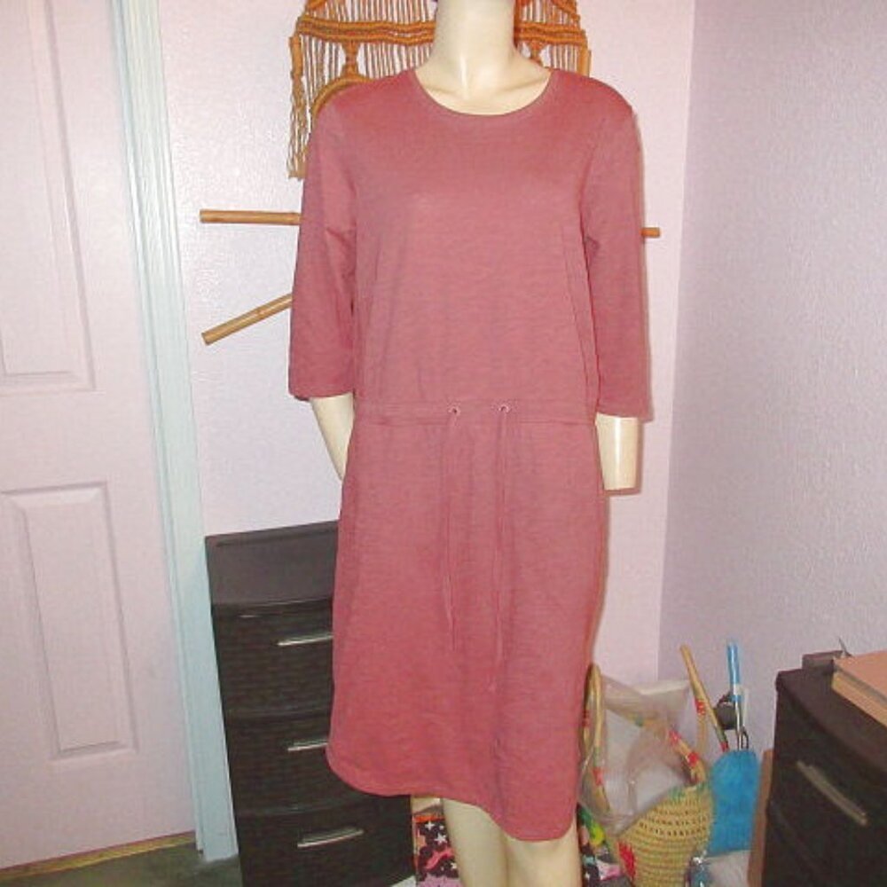 Pact Organic Cotton Dress M Pockets Oversized Tie Waist Minimalist Sustainable